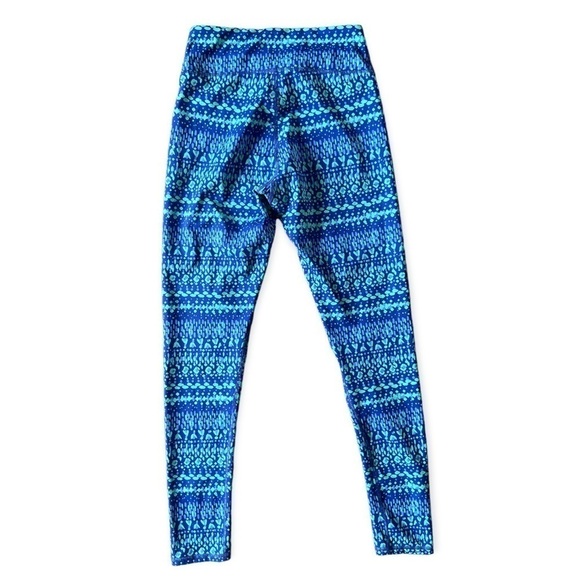 Aerie Women’s Blue Patterned High Waisted Leggings, Small - Picture 2 of 8